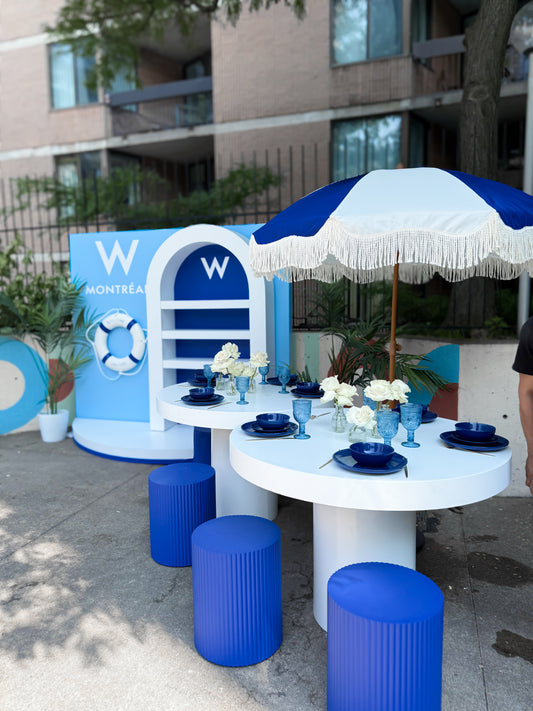 Custom Shelf with Branded Backdrop and Stage