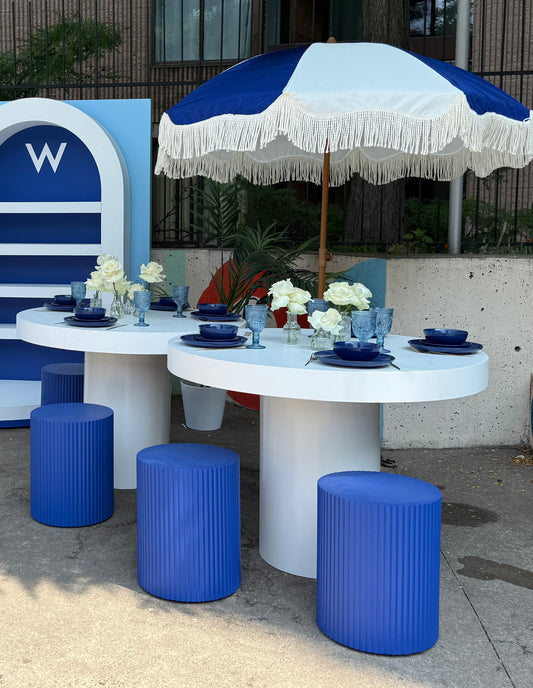 Custom Tables and Benches with Umbrella Option