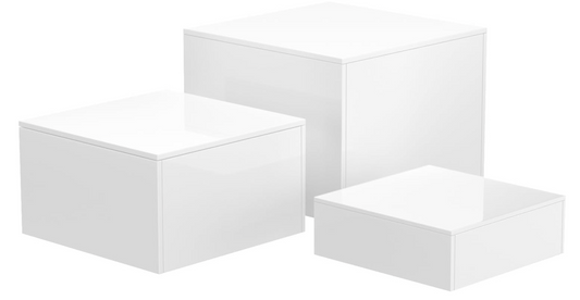 Blanche - White acrylic display risers (set of 3)