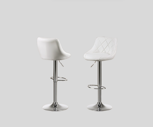 White Faux Leather Bar Stools